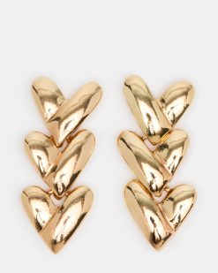 HEART LINEAR EARRINGS GOLD