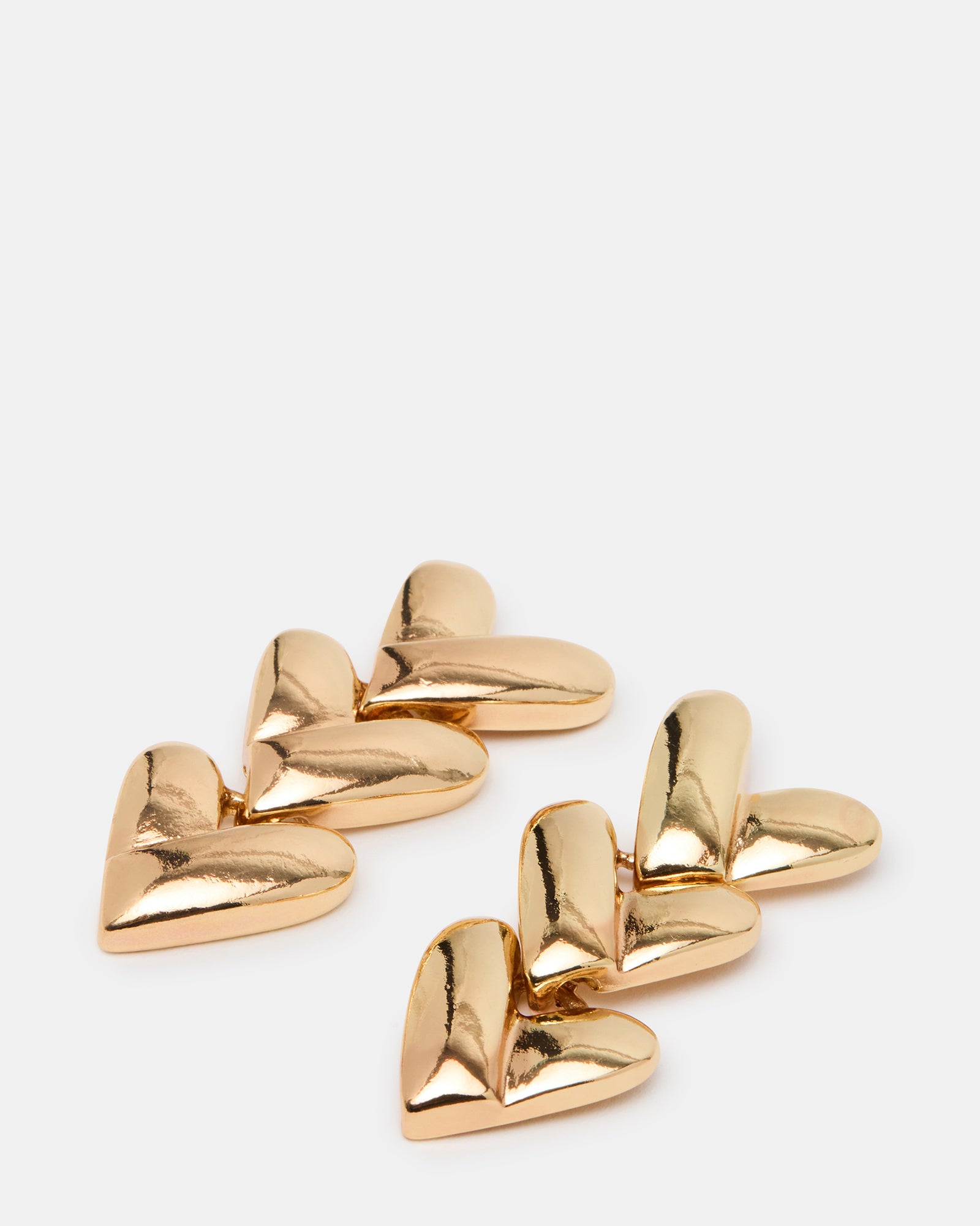 HEART LINEAR EARRINGS GOLD - Image 2