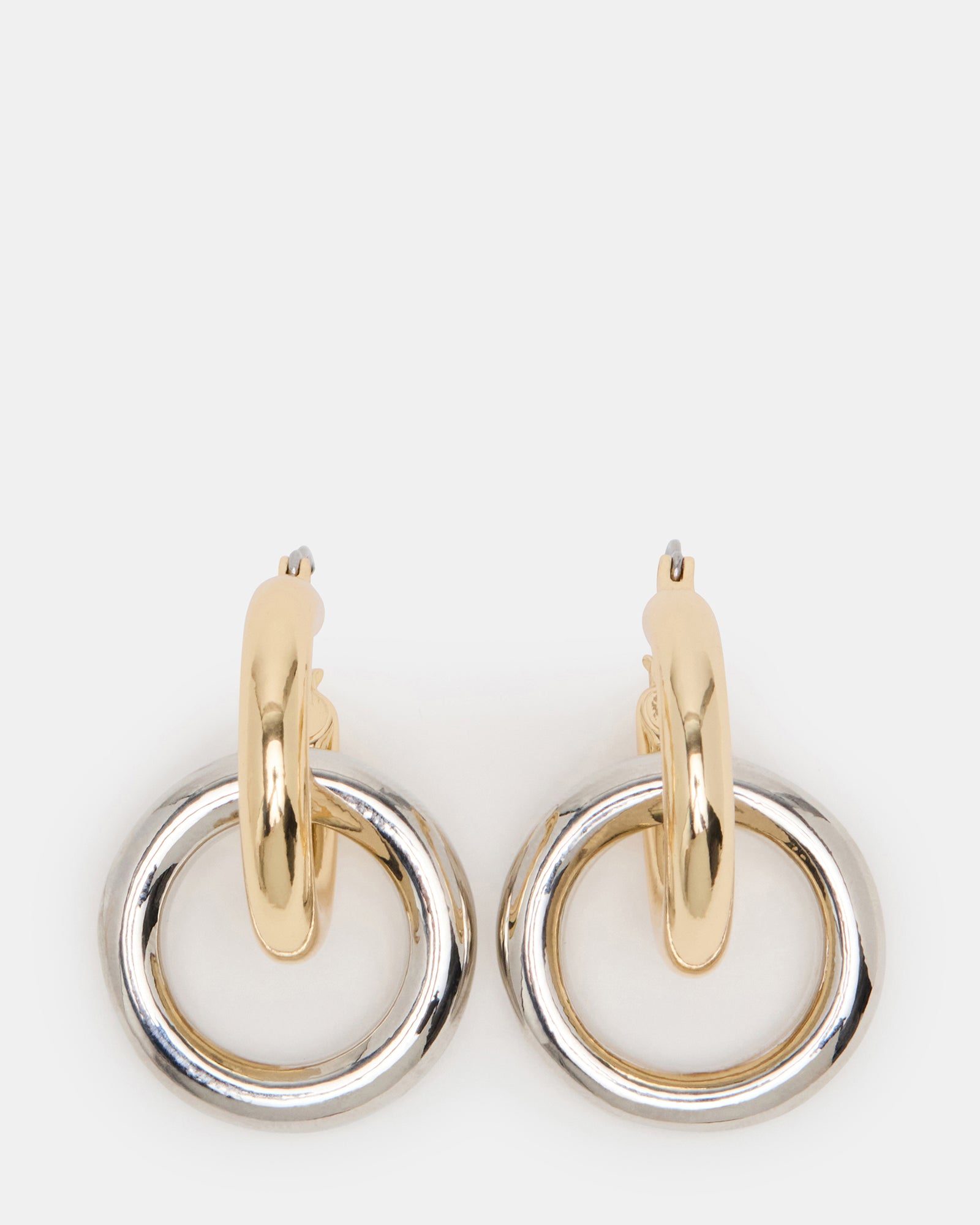 TWO-TONE HOOP EARRINGS SILVER MULTI - Image 2
