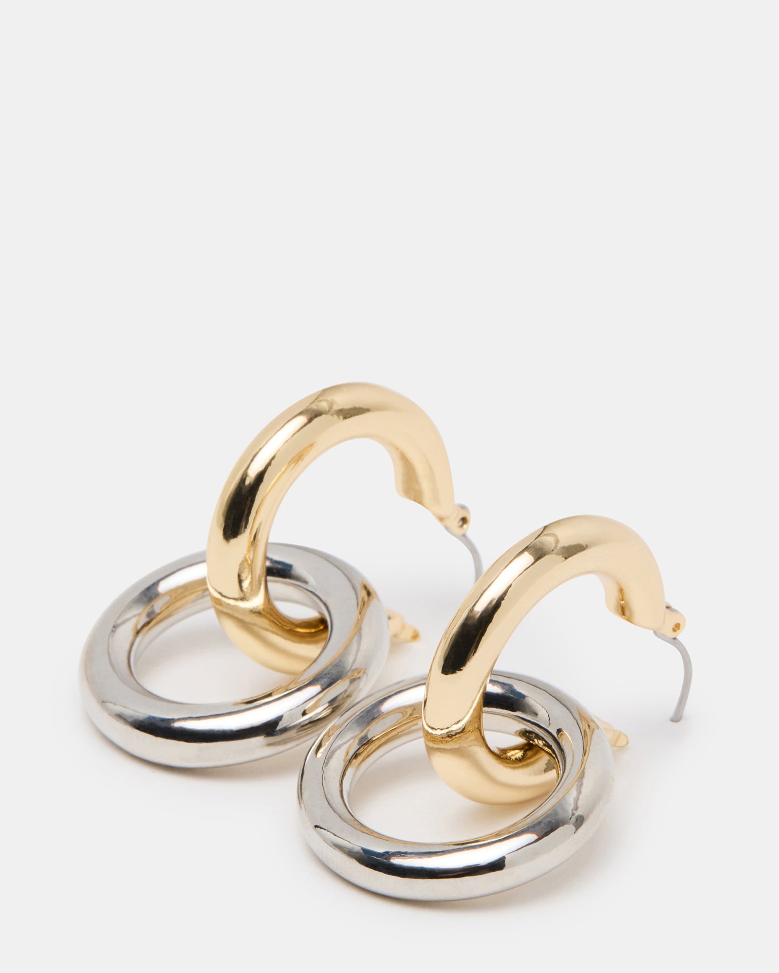 TWO-TONE HOOP EARRINGS SILVER MULTI - Image 3