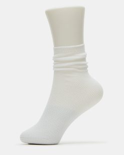FISHNET SLOUCHY CREW SOCKS WHITE