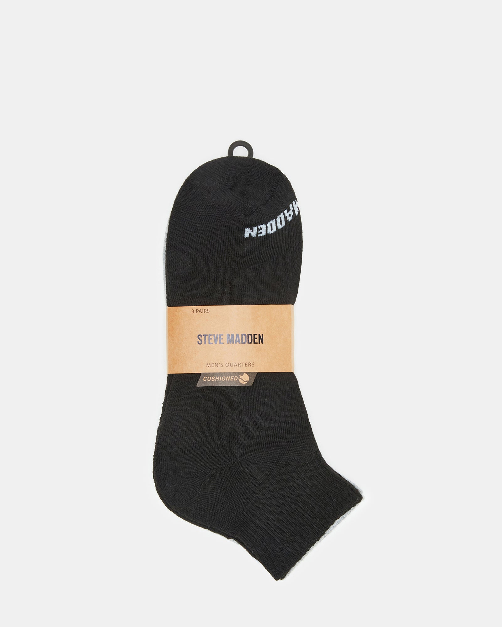 SPORT CUSHION QUARTER SOCKS BLACK/WHITE - Image 3