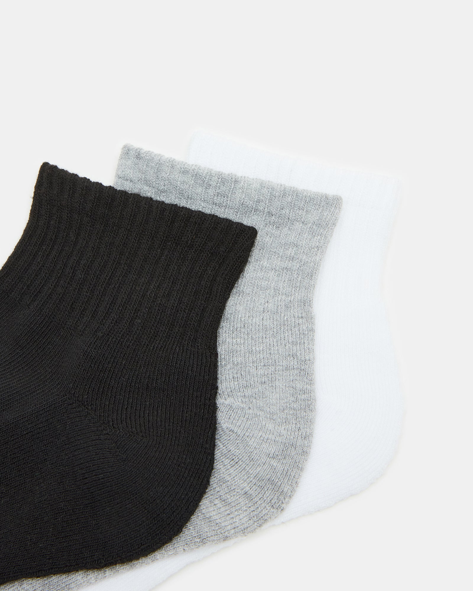SPORT CUSHION QUARTER SOCKS BLACK/WHITE - Image 2