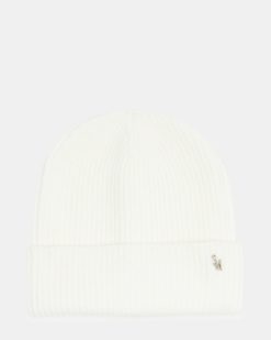 CLASSIC RIBBED KNIT BEANIE IVORY