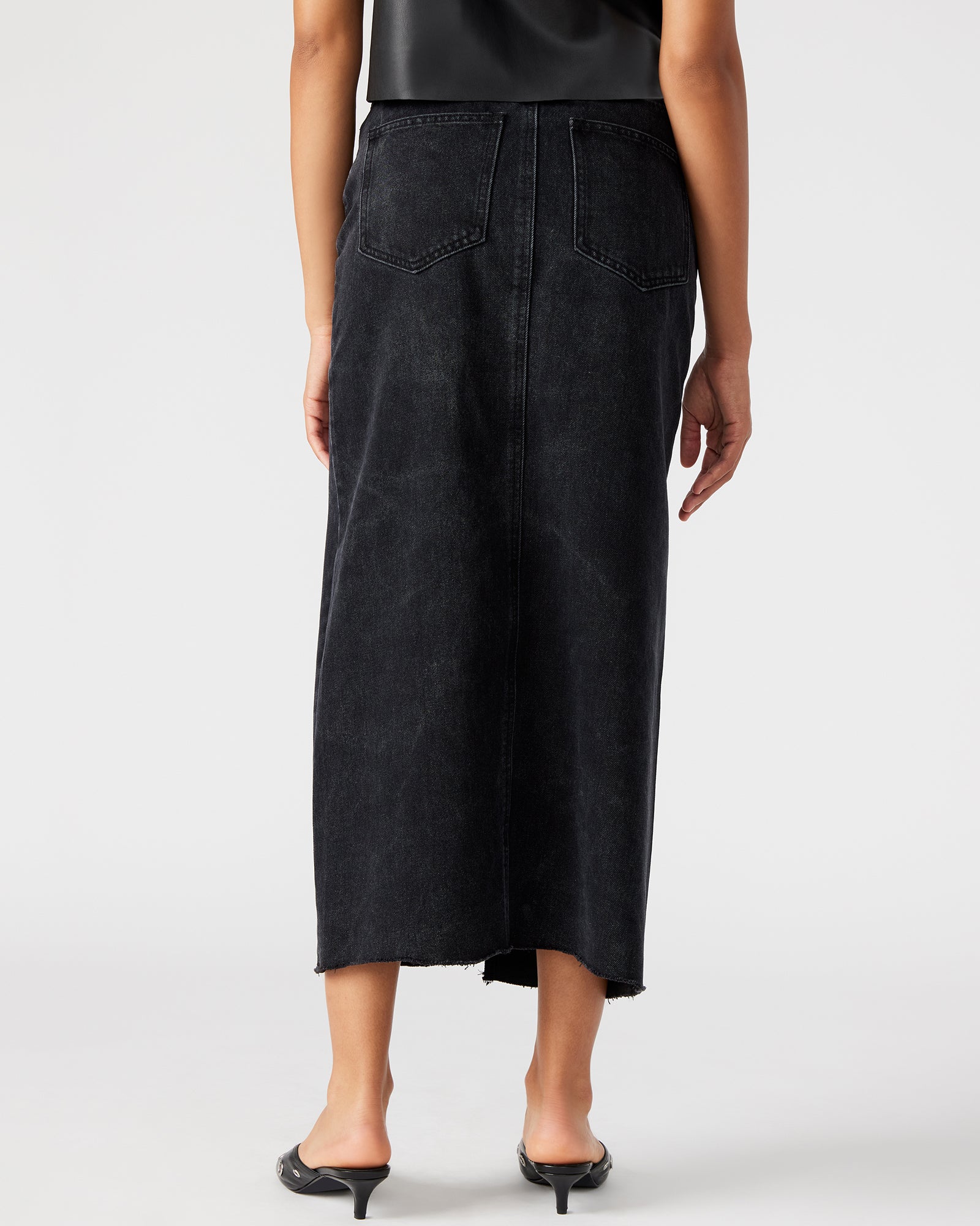 AVANI DENIM SKIRT BLACK - Image 4