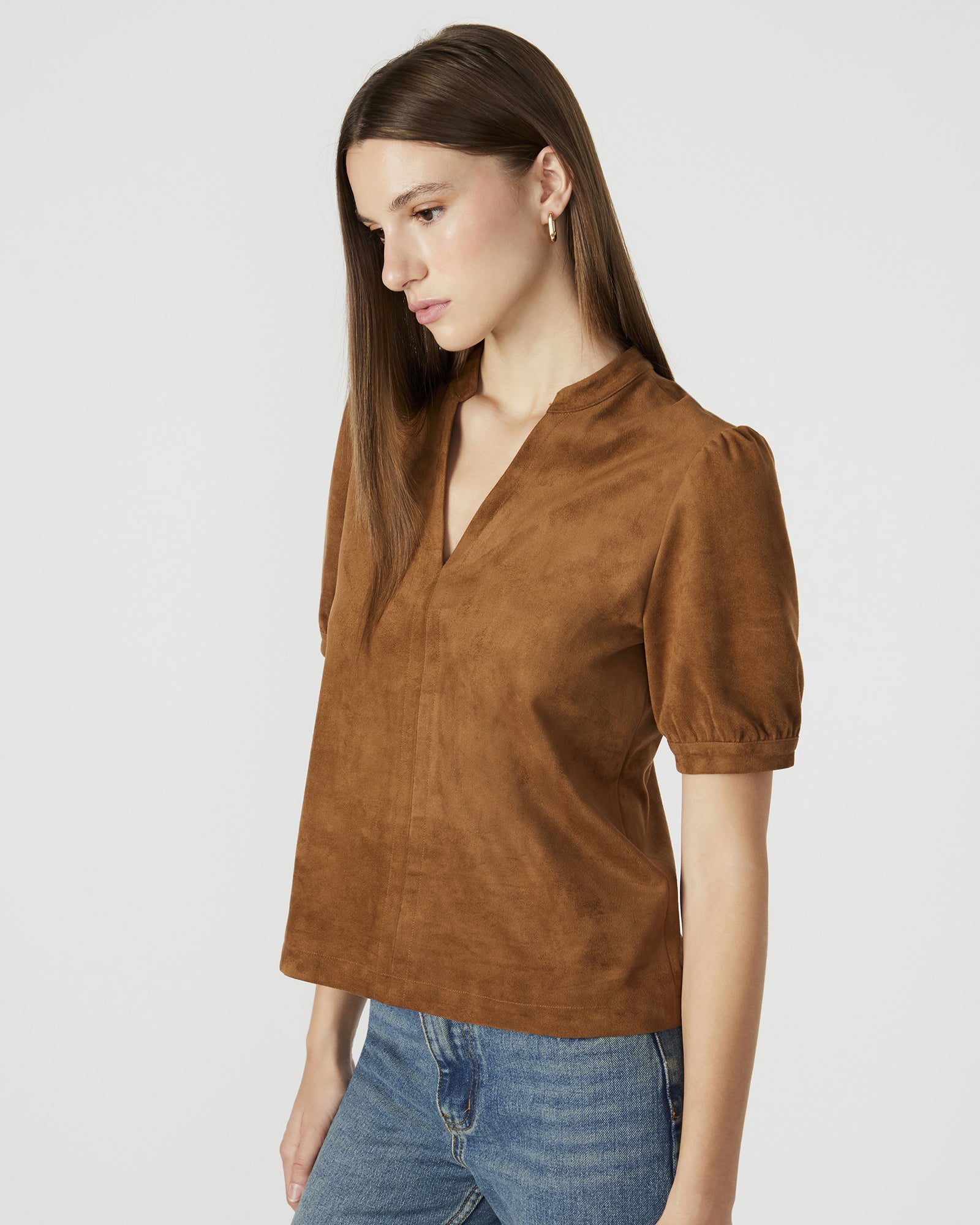 JANE SUEDE TOP COGNAC - Image 2