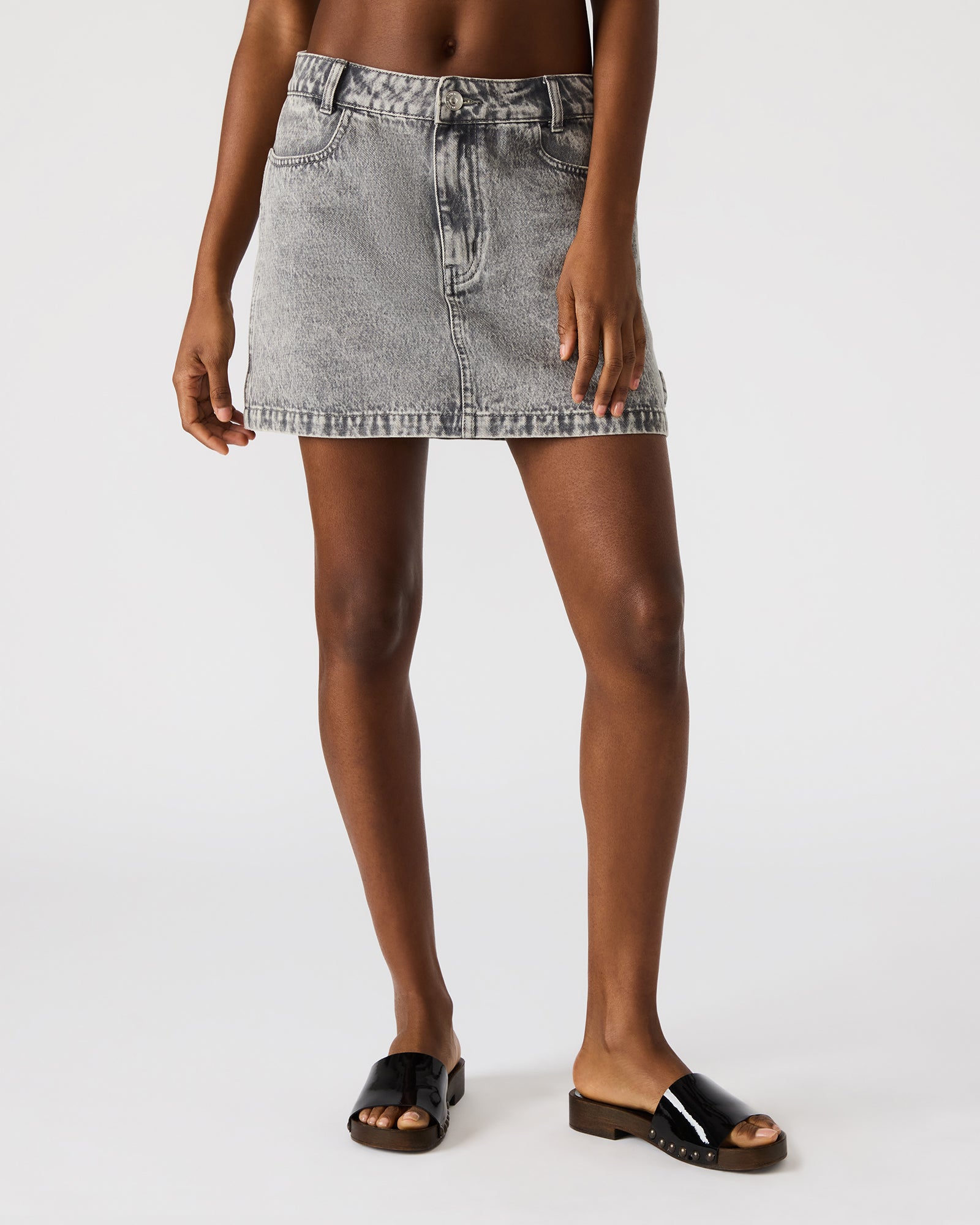 ABACO DENIM SKIRT LIGHT GREY - Image 2