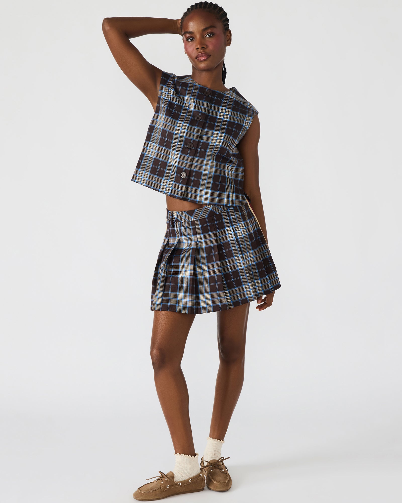 MARGO SKIRT BROWN PLAID - Image 2
