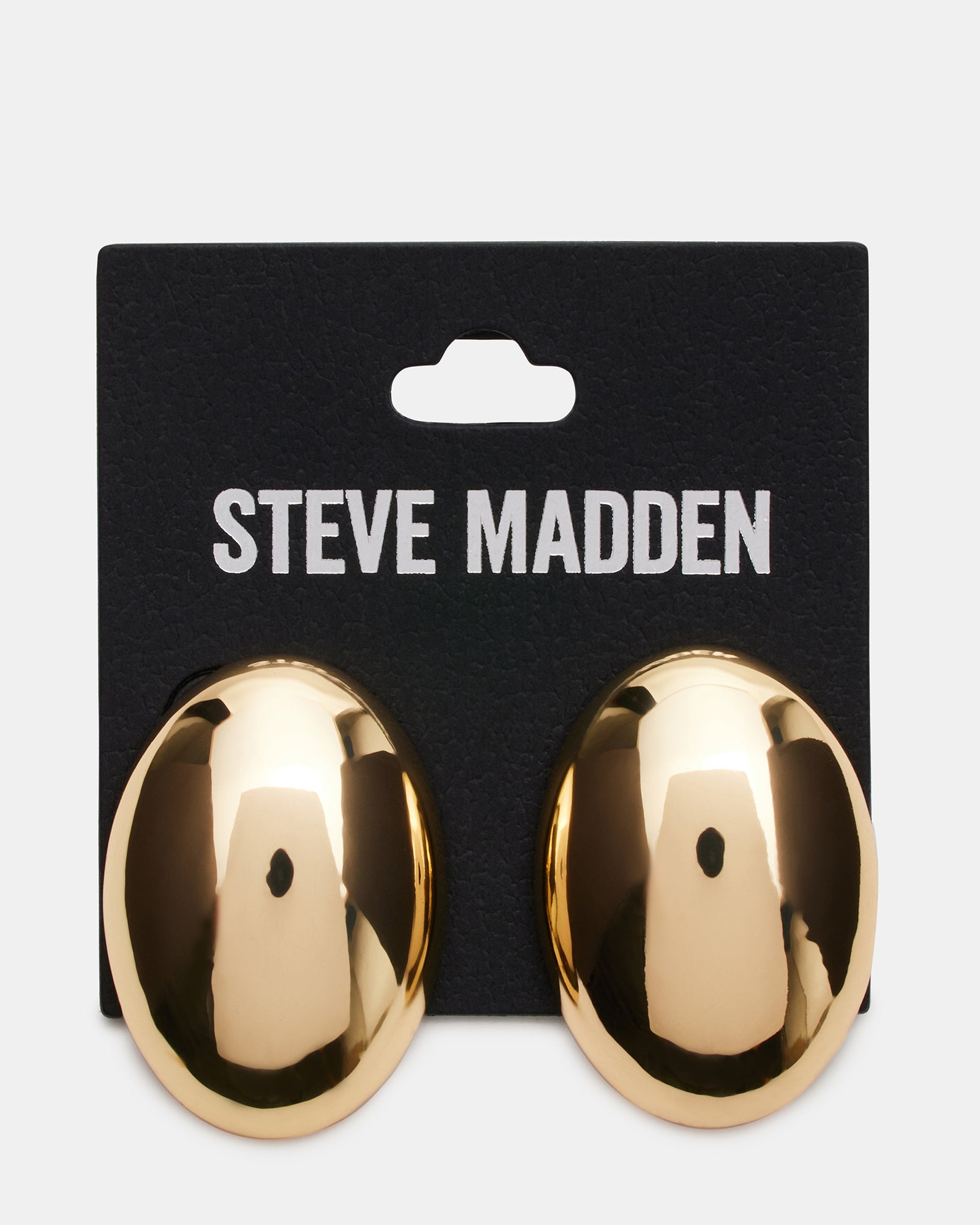 OVAL STUD EARRINGS GOLD - Image 3