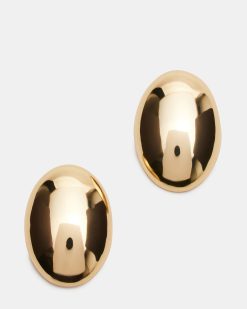 OVAL STUD EARRINGS GOLD