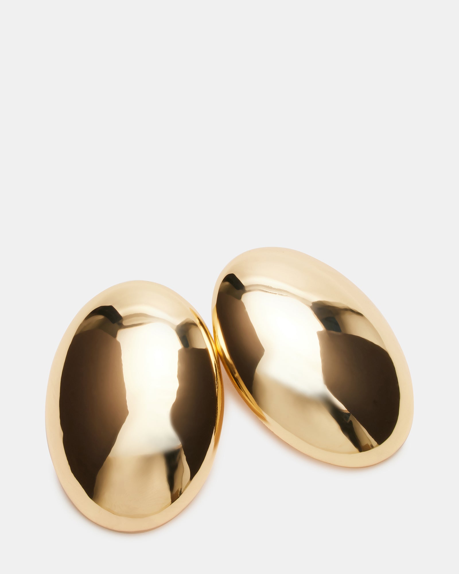 OVAL STUD EARRINGS GOLD - Image 2