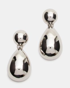 DOUBLE TEARDROP EARRINGS SILVER