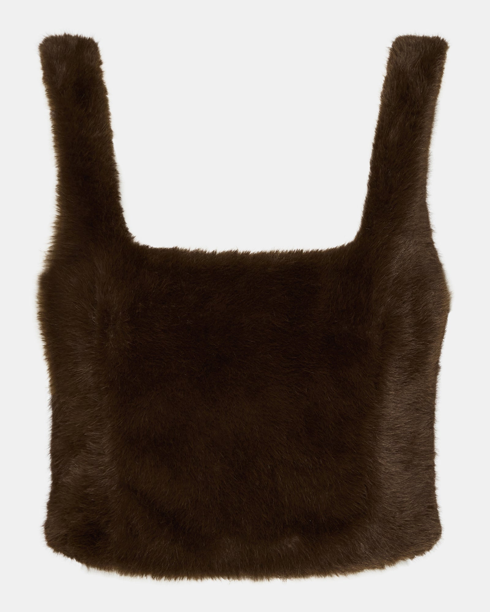 HANNIA FAUX FUR TOP DARK ESPRESSO - Image 6