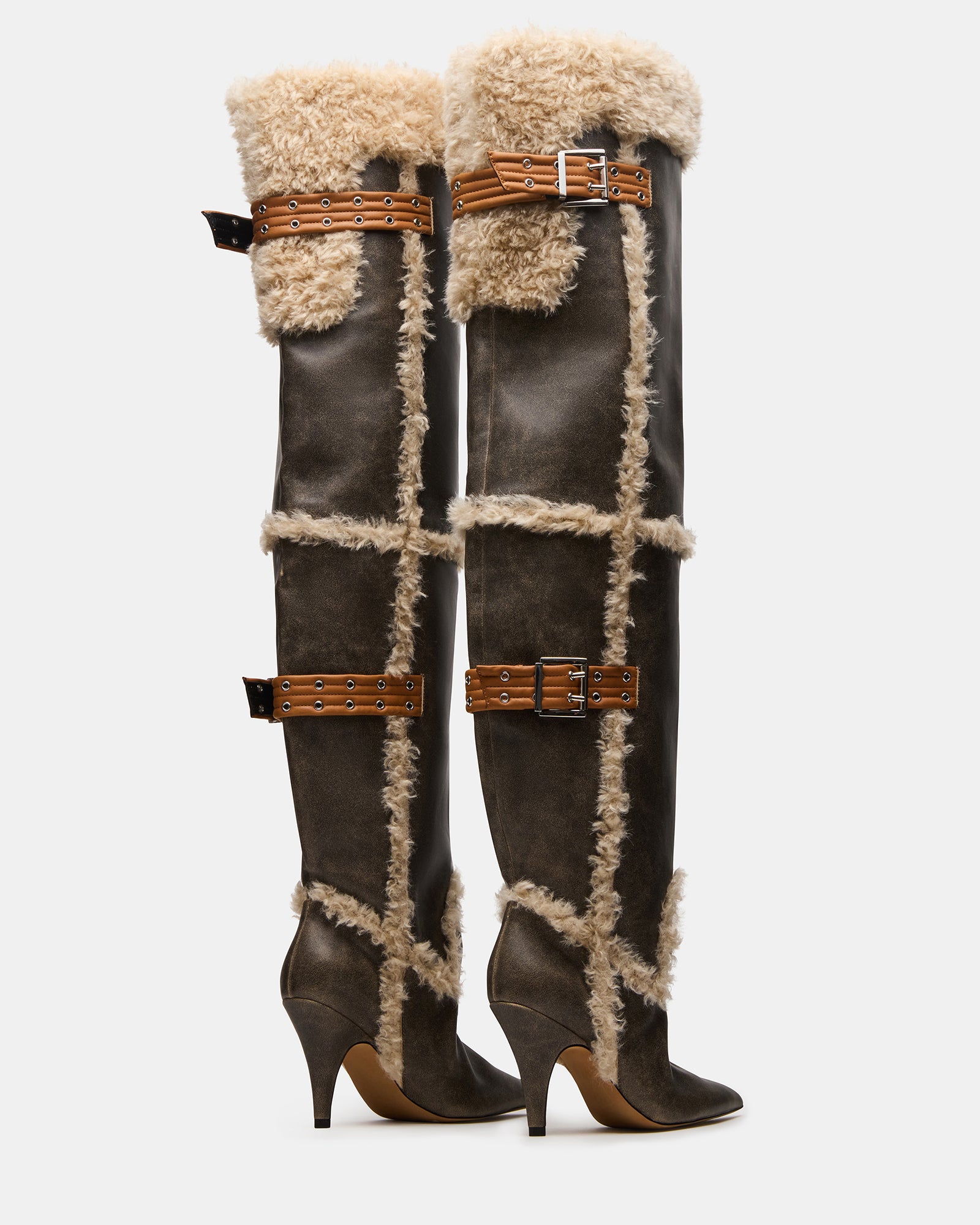 BADDIE FAUX FUR BROWN DISTRESSED - Image 6