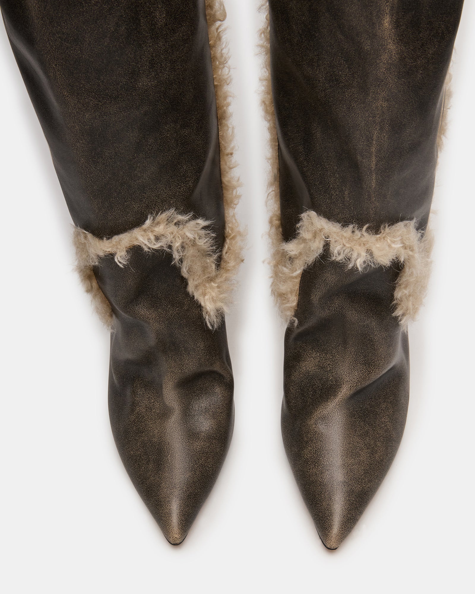 BADDIE FAUX FUR BROWN DISTRESSED - Image 5