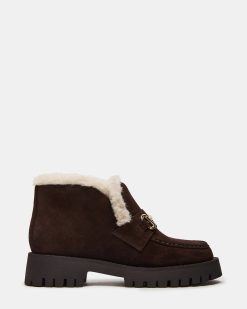 LEON FAUX FUR CHOCOLATE BROWN SUEDE